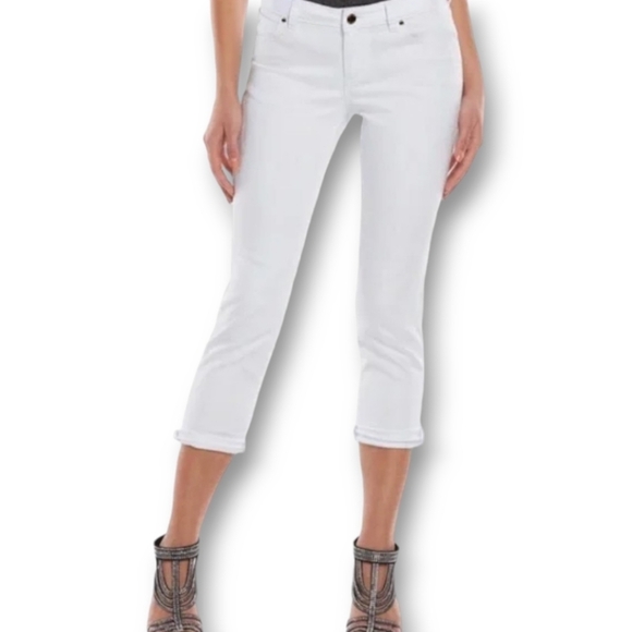 JLo White Mid-Rise Crop Jeans/Capri Length - Size 2 - Picture 1 of 16